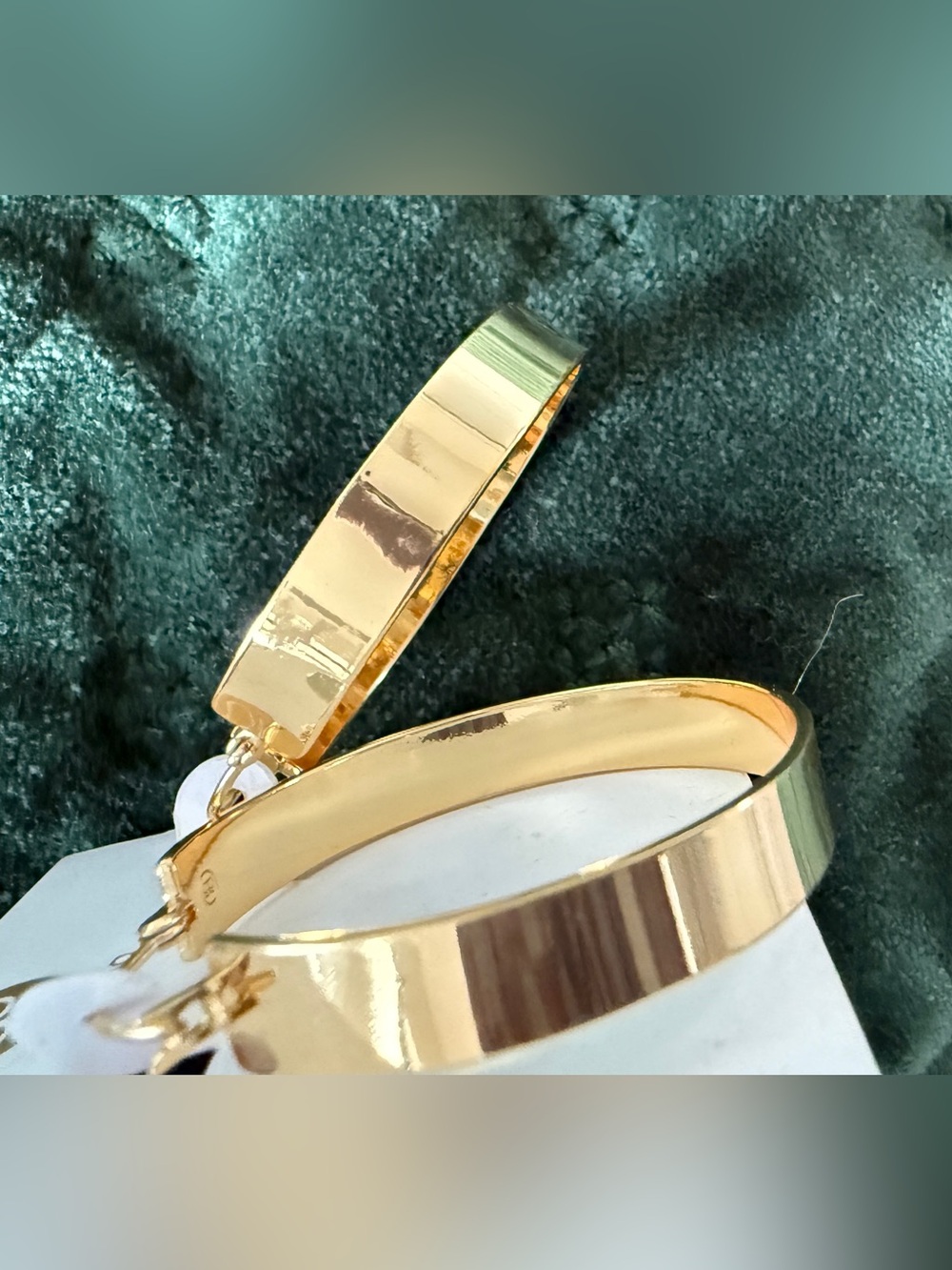 Gorjana Gold Wide Hoop Earrings 1 3/8” Signed